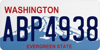 WA license plate ABP4938