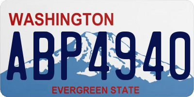 WA license plate ABP4940