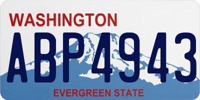 WA license plate ABP4943