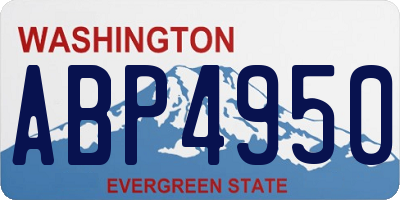 WA license plate ABP4950