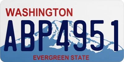WA license plate ABP4951