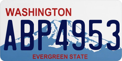 WA license plate ABP4953