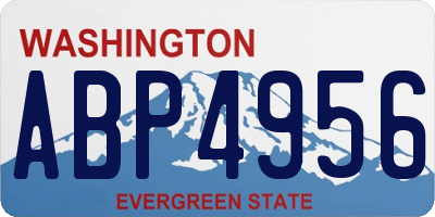 WA license plate ABP4956