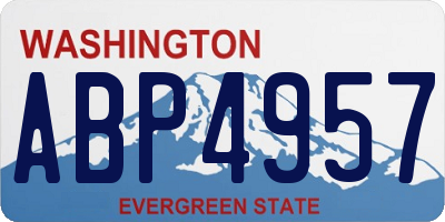 WA license plate ABP4957