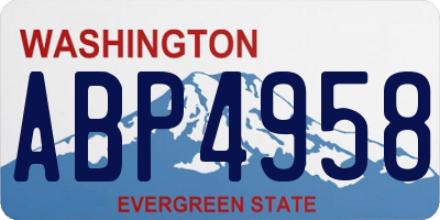 WA license plate ABP4958