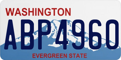 WA license plate ABP4960