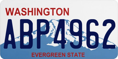 WA license plate ABP4962