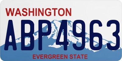 WA license plate ABP4963