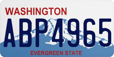 WA license plate ABP4965