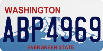 WA license plate ABP4969