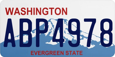 WA license plate ABP4978