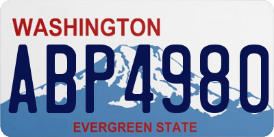 WA license plate ABP4980