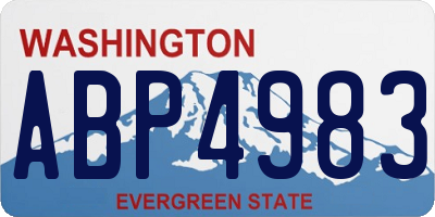 WA license plate ABP4983