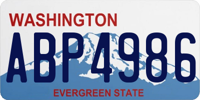 WA license plate ABP4986