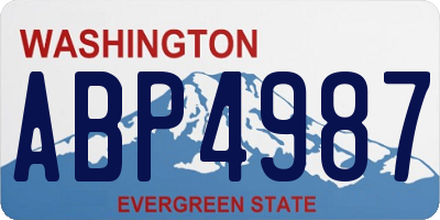 WA license plate ABP4987