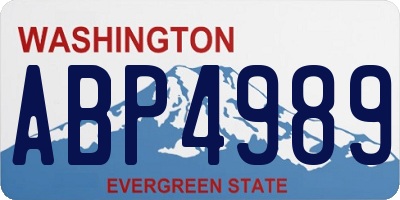 WA license plate ABP4989