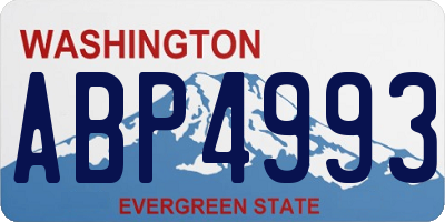 WA license plate ABP4993
