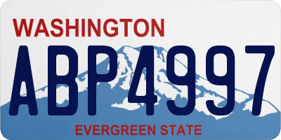 WA license plate ABP4997
