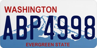 WA license plate ABP4998