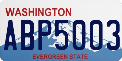WA license plate ABP5003