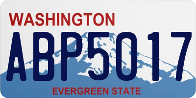 WA license plate ABP5017