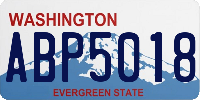 WA license plate ABP5018