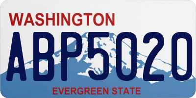 WA license plate ABP5020