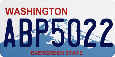 WA license plate ABP5022