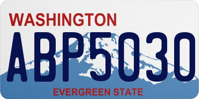 WA license plate ABP5030