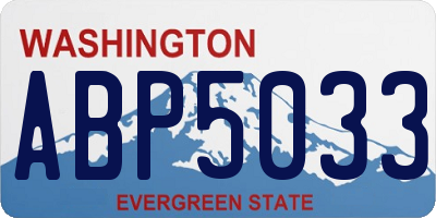 WA license plate ABP5033