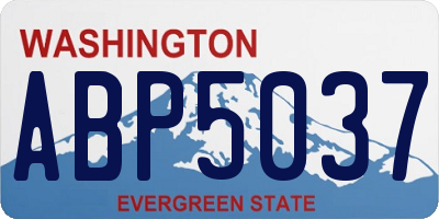 WA license plate ABP5037