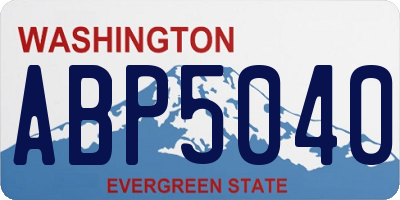 WA license plate ABP5040