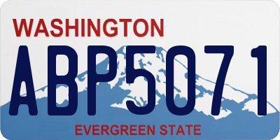 WA license plate ABP5071