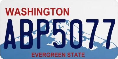 WA license plate ABP5077