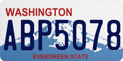 WA license plate ABP5078