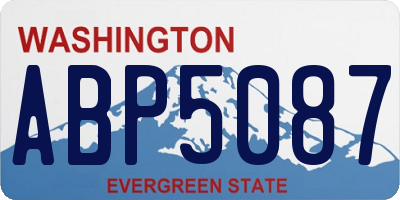WA license plate ABP5087