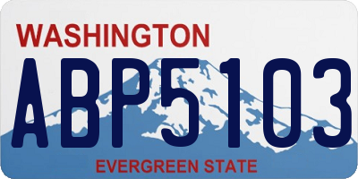 WA license plate ABP5103