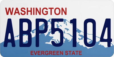 WA license plate ABP5104