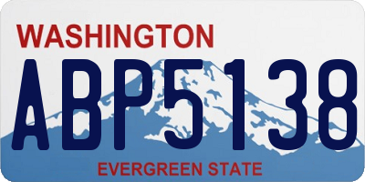 WA license plate ABP5138