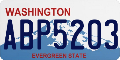 WA license plate ABP5203