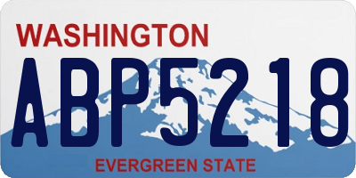 WA license plate ABP5218
