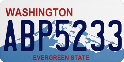 WA license plate ABP5233