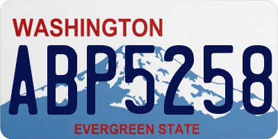 WA license plate ABP5258