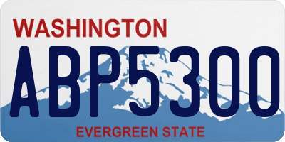 WA license plate ABP5300