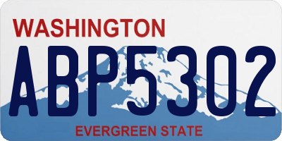 WA license plate ABP5302