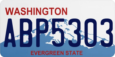 WA license plate ABP5303
