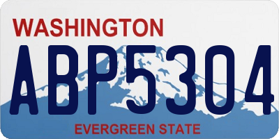 WA license plate ABP5304