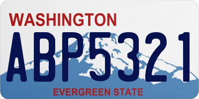 WA license plate ABP5321