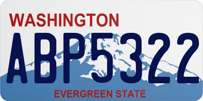 WA license plate ABP5322