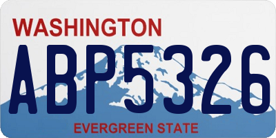 WA license plate ABP5326